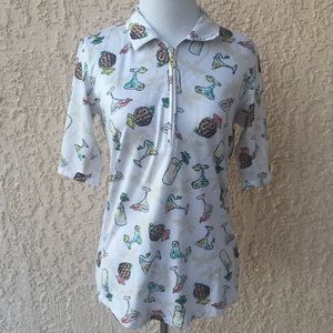 SanSoleil Cocktail Print Golf Shirt